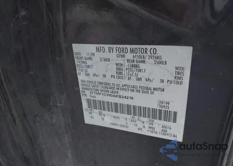 2010 Ford F-150 Xl from USA, damaged, VIN 1FTMF1CW0AKB24216